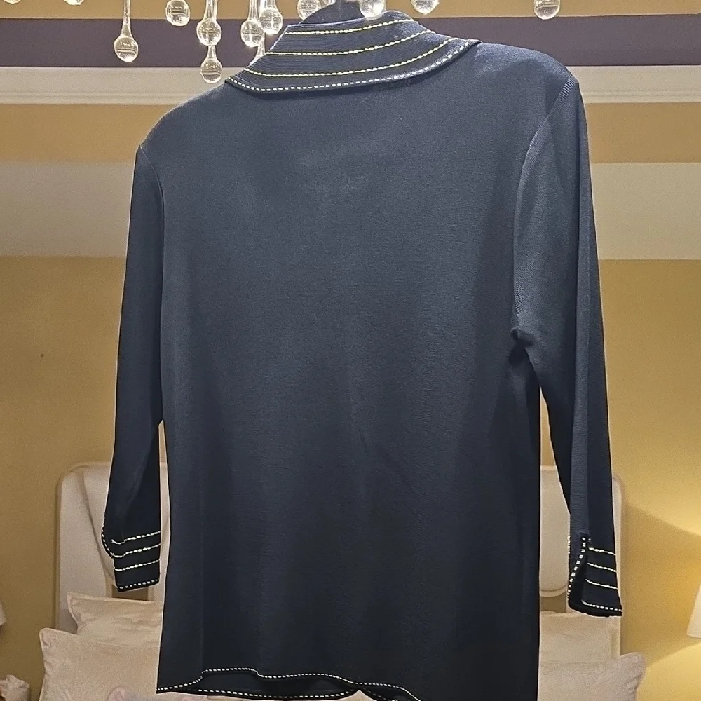 Ming Wang Green and Black Blazer Elegant Style